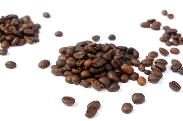 Coffee beans isolated on a white background