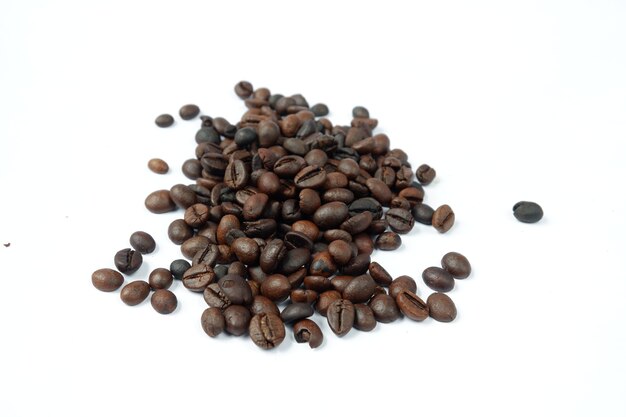 Coffee beans isolated on a white background