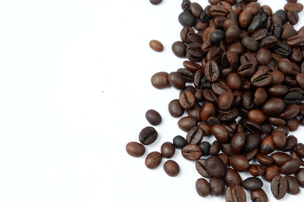 Coffee beans isolated on a white background