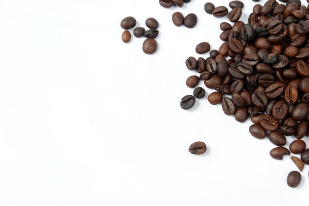 Coffee beans isolated on a white background