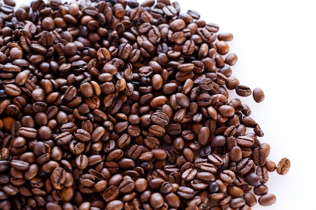 Coffee beans isolated on a white background