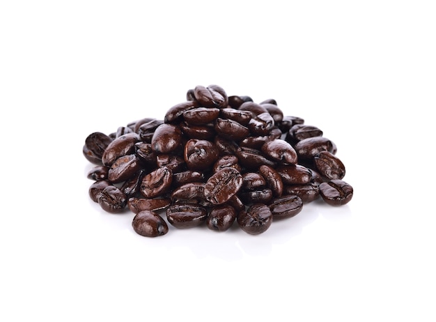 Coffee beans isolated on white.