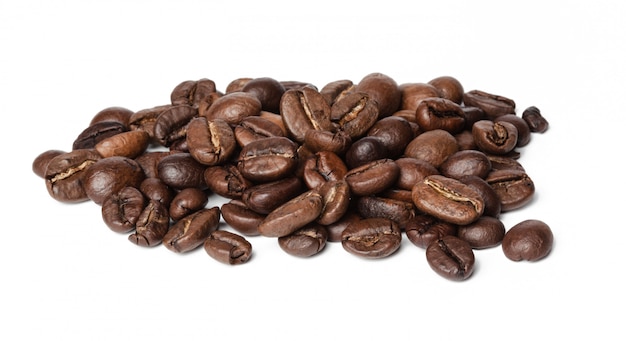 coffee beans isolated on white 