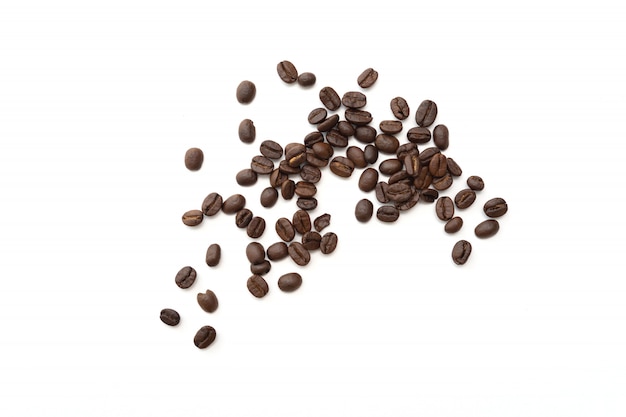 Coffee beans isolated on white