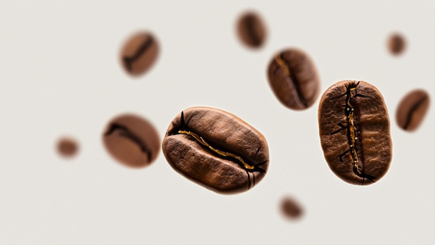 Coffee beans levitate