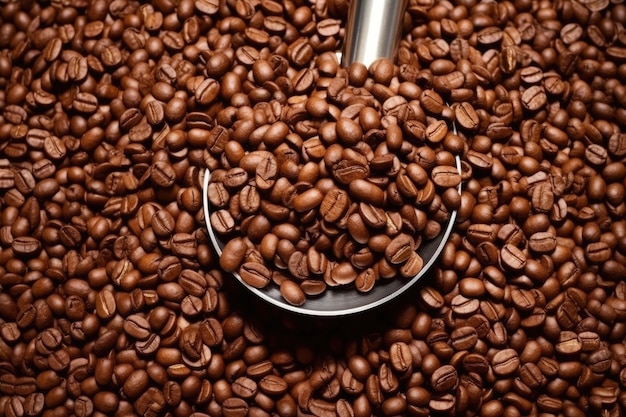 금속  ⁇ 어리 에 있는 커피 콩