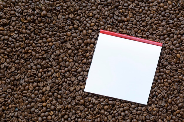 Coffee beans and a note