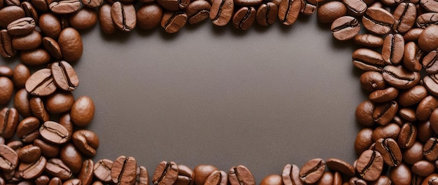 사진 프레임 생성 ai의 형태로 회색 돌 배경에 커피 콩