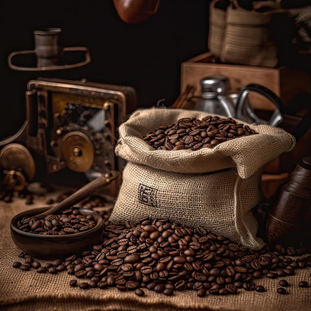 coffee beans product photography warm and cozy studio close up