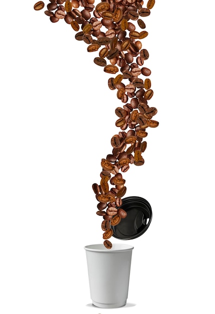 coffee beans splashing