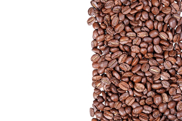 Coffee beans stripes isolated in white background High resolution photo