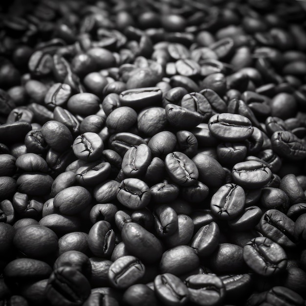 Coffee Beans on table with a dark studio background