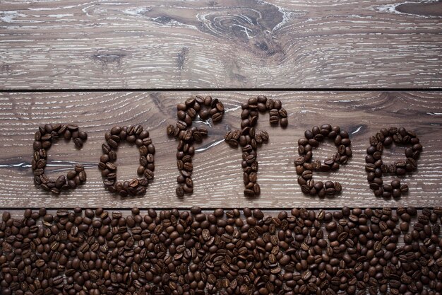 Photo coffee beans on a table