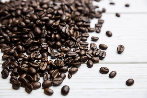 Coffee beans on a table