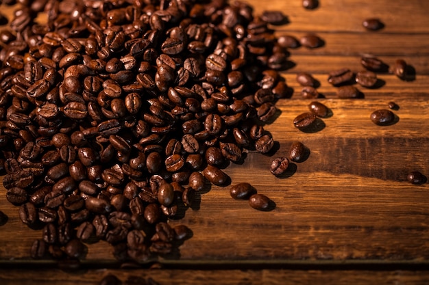 Coffee beans on a table