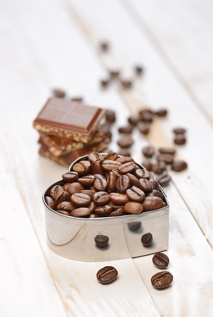 Coffee beans on table