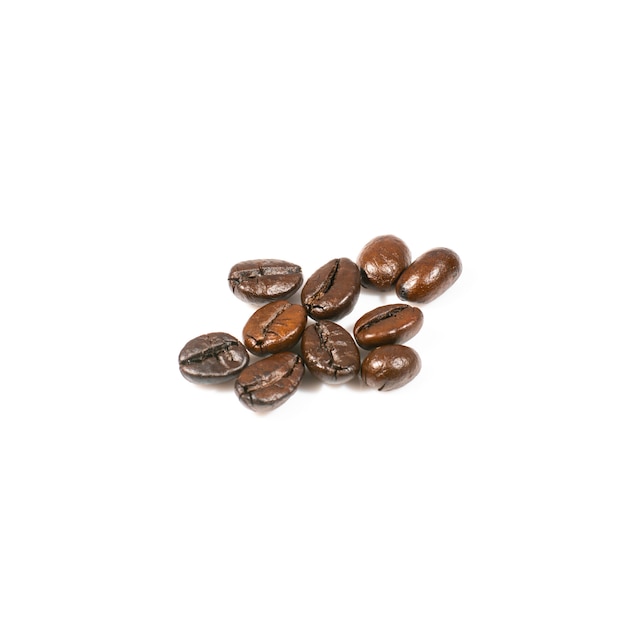 Coffee beans textured on white background. 