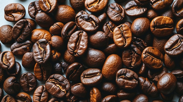 Coffee beans top view dark fresh roasted coffee beans