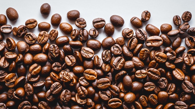 コーヒー豆のトップビュー 濃い新鮮な焼きコーヒー豆