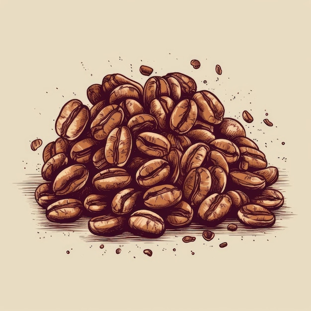 coffee beans vector illustration for t shirt drawn in adobe illustrator