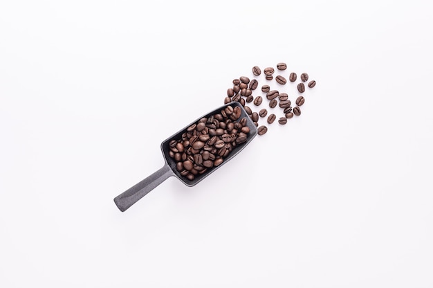 Coffee beans white background scene