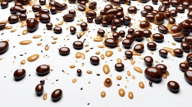 Coffee Beans on White Background