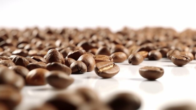 Coffee Beans on White Background