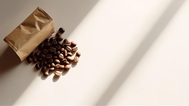 Coffee beans on a white background