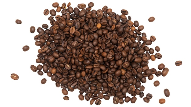 Coffee beans on white background