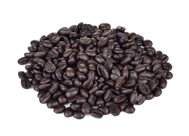 Coffee beans on white background