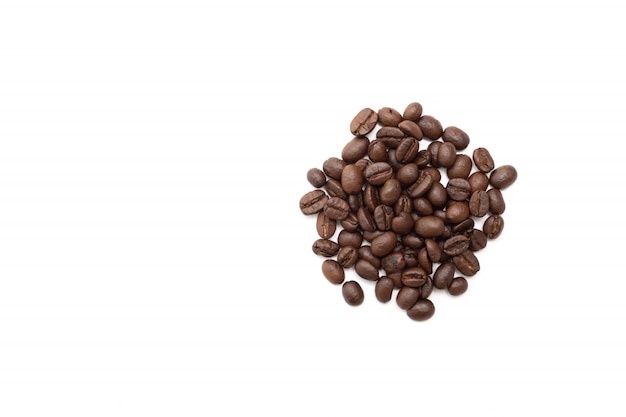 Coffee beans on white background