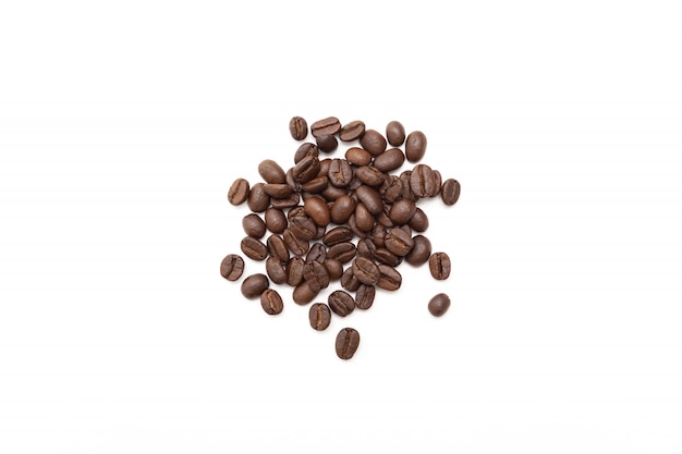 Coffee beans on white background