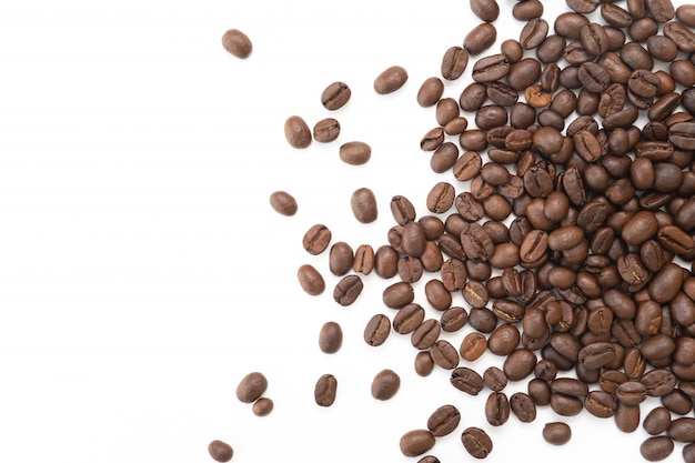 Coffee beans on white background