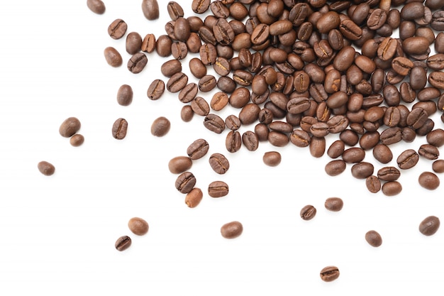 Coffee beans on white background