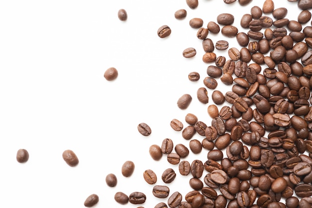 Coffee beans on white background