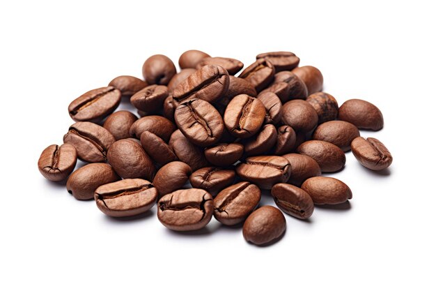 Coffee beans on a white background