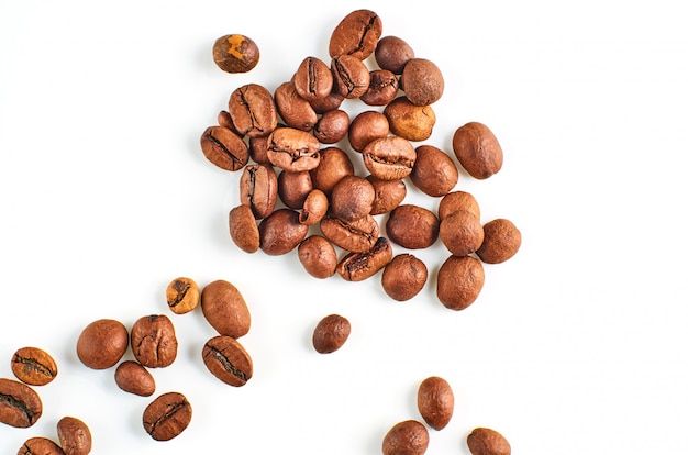 Coffee beans on white