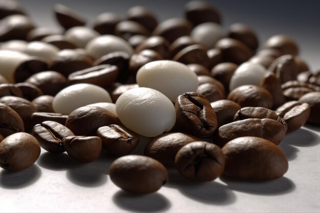 Coffee beans white