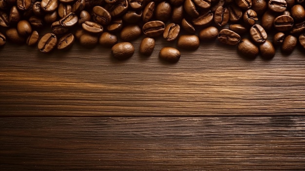 木製のテーブルの上のコーヒー豆