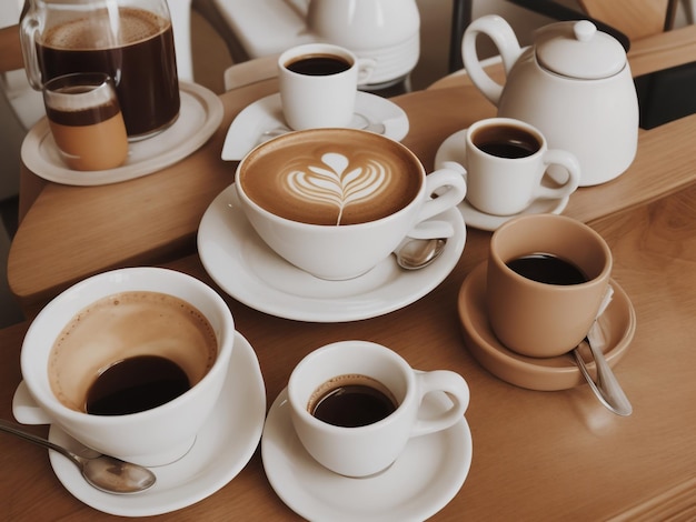 Фото Кофе красивое изображение крупным планом, созданное ai
