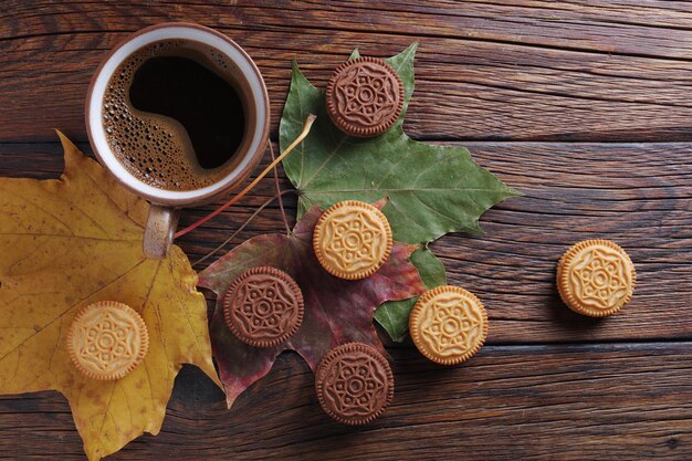 Coffee and biscuits with cream