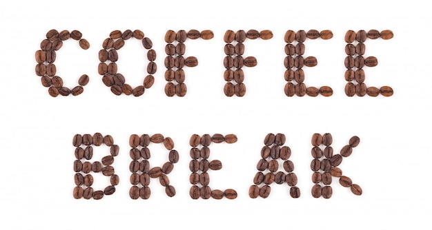 Coffee break in roasted coffee beans