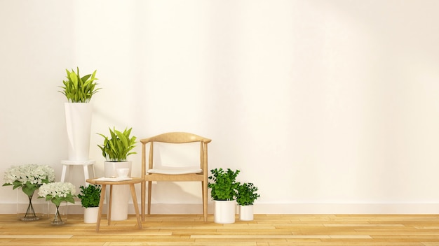 Coffee break with indoor garden-3D Rendering