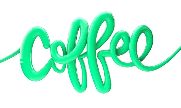 Photo coffee bright bubble script typography background d render