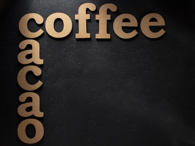 Photo coffee and cacao letters