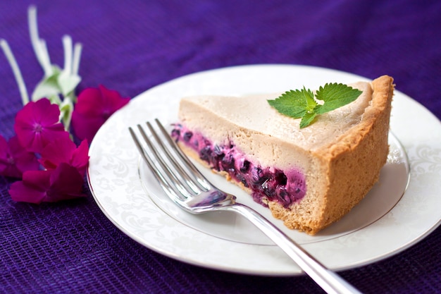 Coffee cake with blueberries