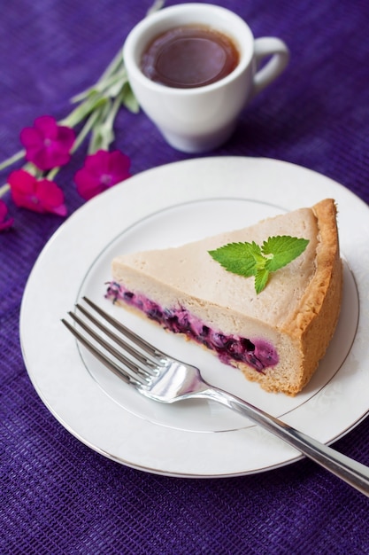 Coffee cake with blueberries