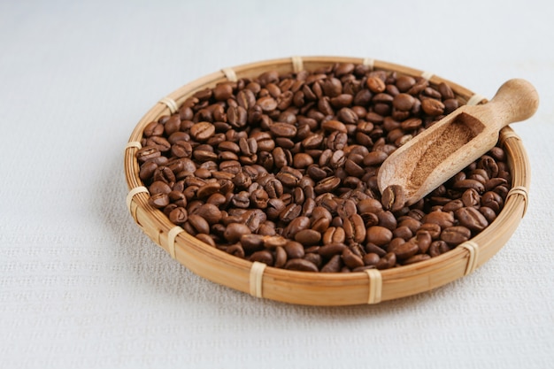 Coffee and coffee beans closeup