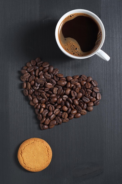 Coffee cookie and heart