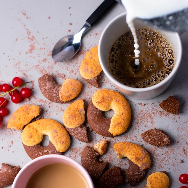 Photo coffee and cookies